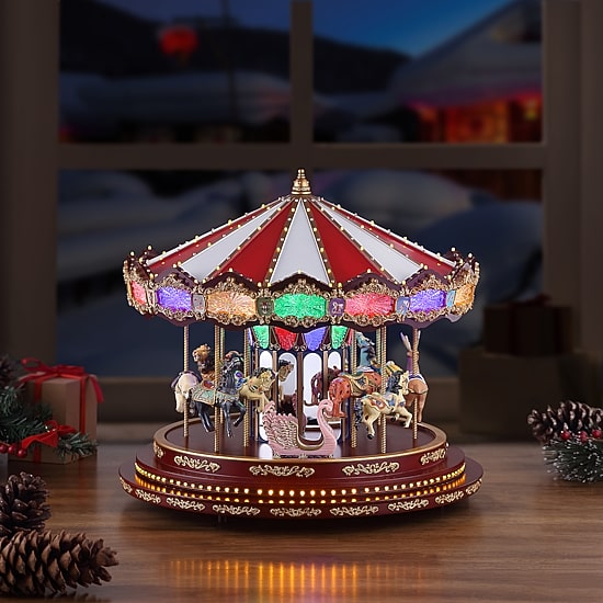 Marquee Deluze Carousel Animated Christmas Tabletop Decor