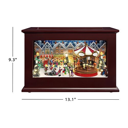 Heirloom Animated Christmas Music Box Tabletop Decor, One Size, Gray