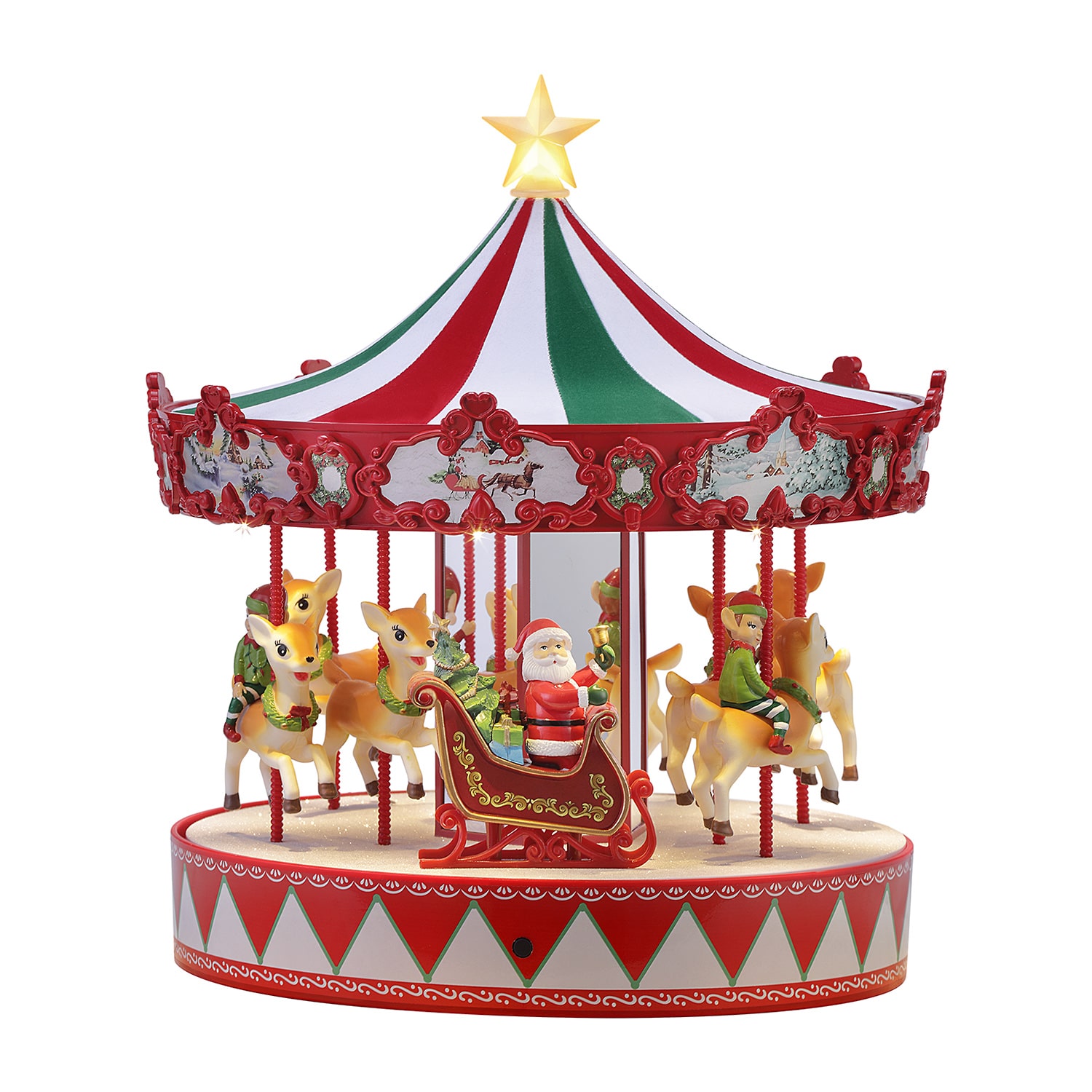 Vintage Carousel Animated Christmas Tabletop Decor