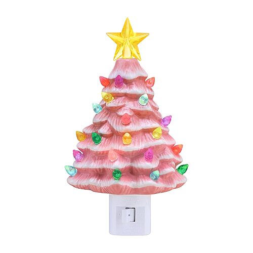 Mr. Christmas Nostalgic Ceramic Tree Nightlight - Pink