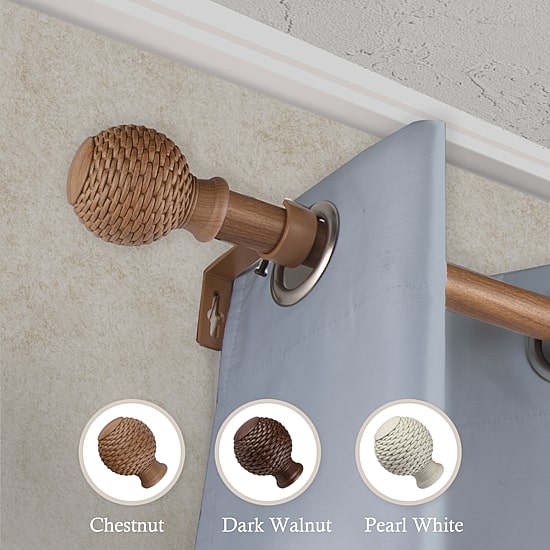 Rod Desyne Bala Faux Wood 1 IN Adjustable Curtain Rod