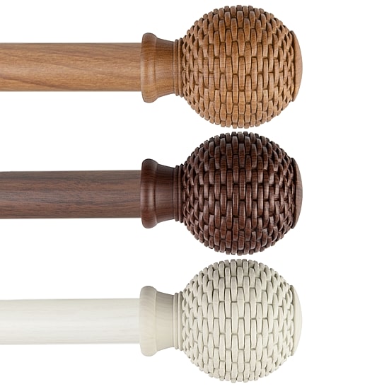 Rod Desyne Bala Faux Wood 1 IN Adjustable Curtain Rod