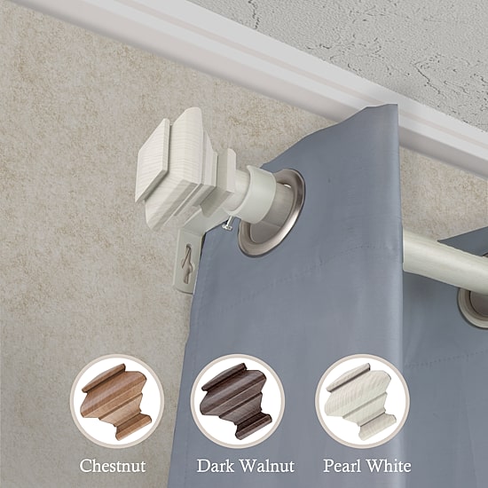 Rod Desyne Fern Faux Wood 1 IN Adjustable Curtain Rod