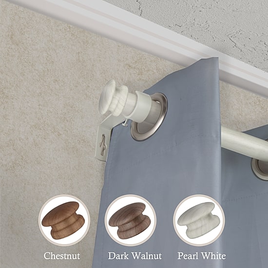 Rod Desyne Mare Faux Wood 1 IN Adjustable Curtain Rod
