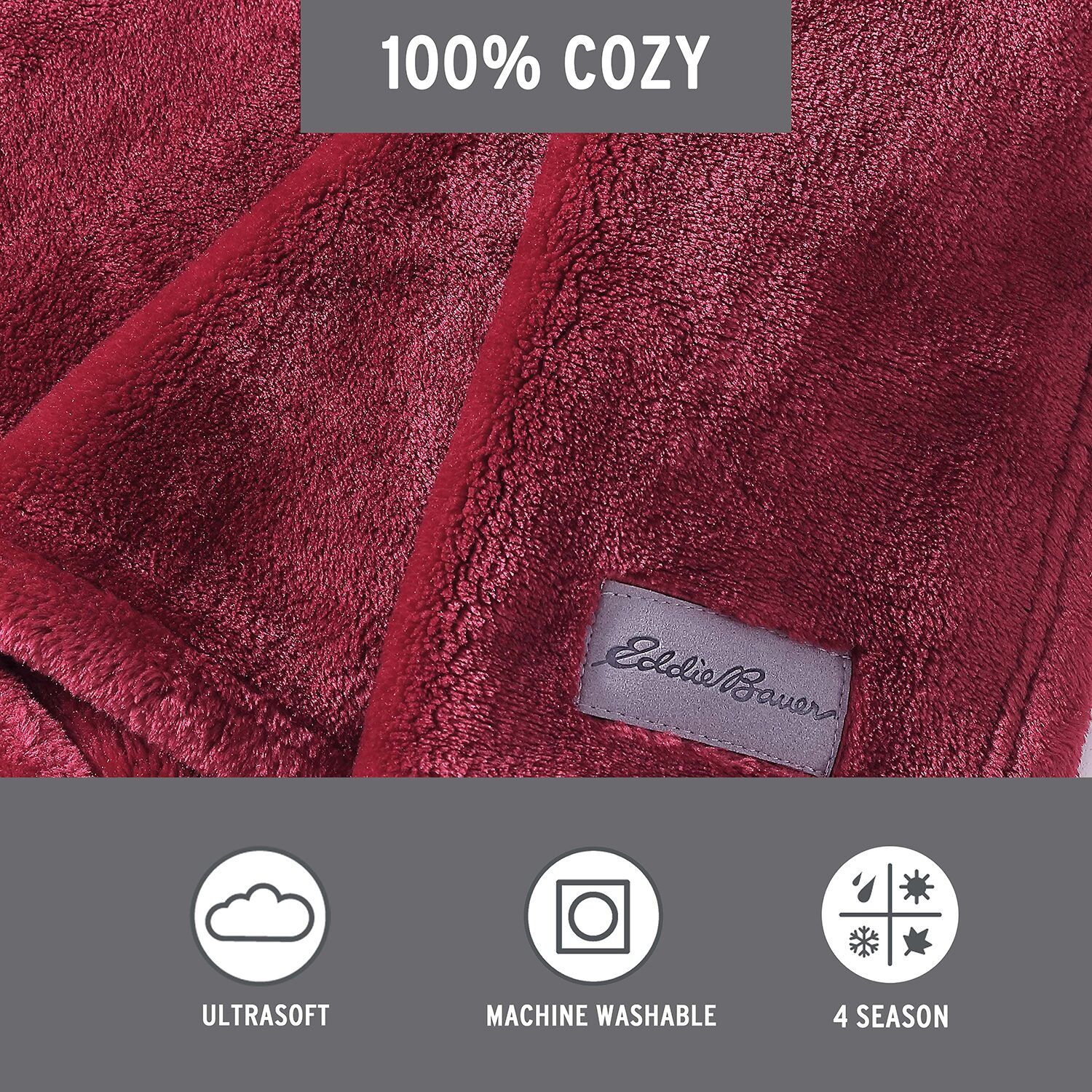 Eddie Bauer Ultra Lux Plush Reversible Lightweight Throw