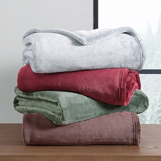 Eddie Bauer Ultra Lux Plush Reversible Lightweight Throw