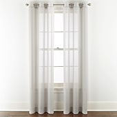 Home Expressions Remy Solid Grommet Top Sheer Single Curtain Panel