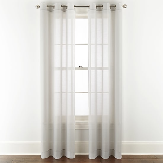 Home Expressions Remy Solid Grommet Top Sheer Single Curtain Panel