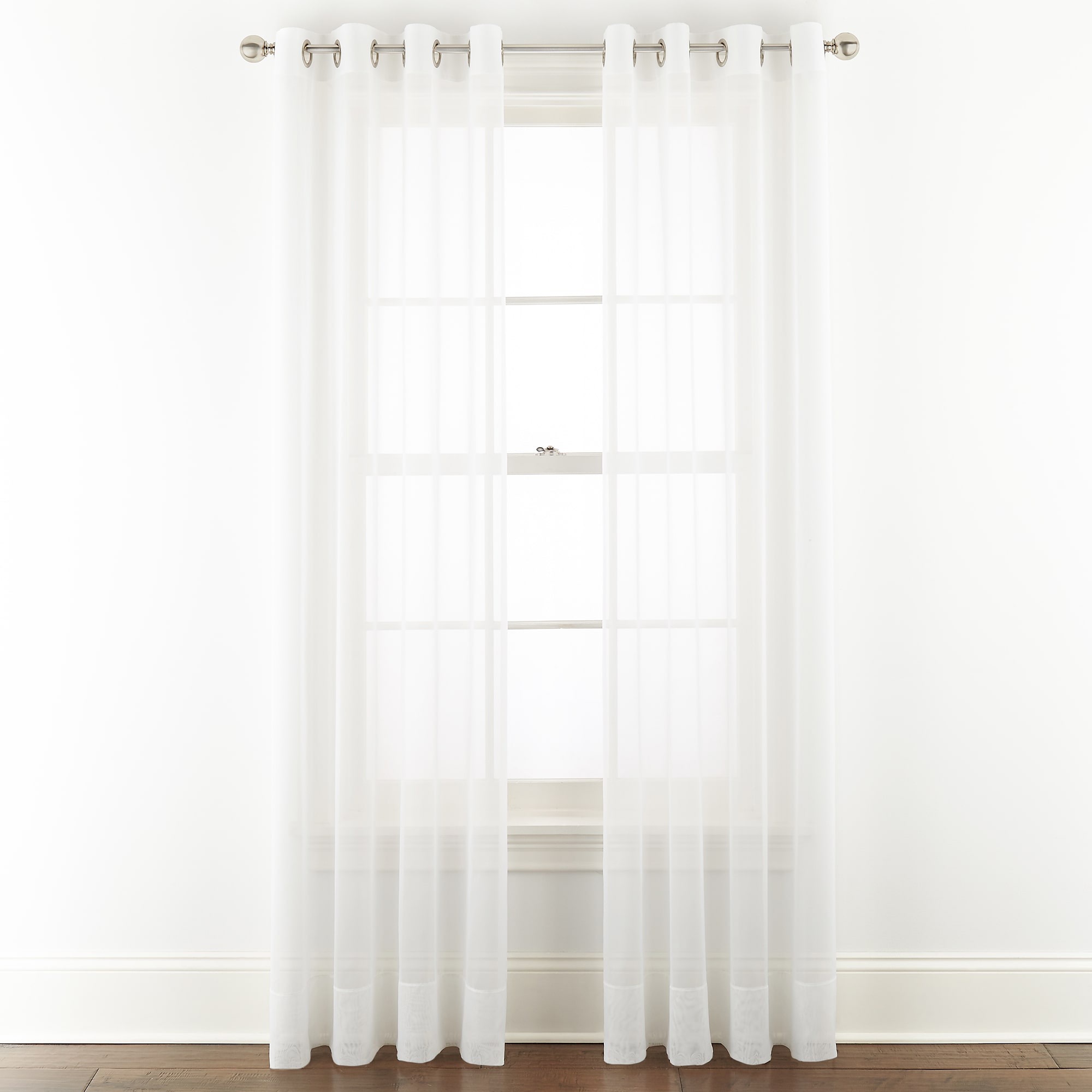 Liz Claiborne Lisette Grommet Top Sheer Single Curtain Panel