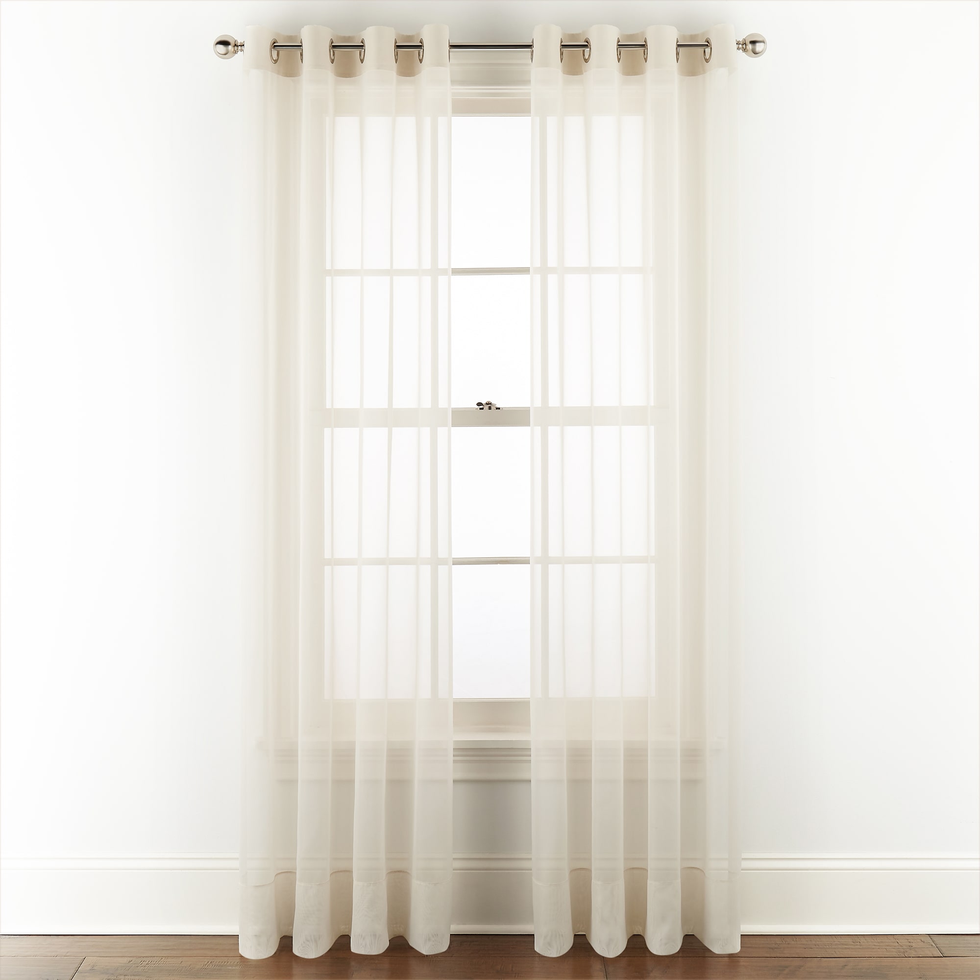 Liz Claiborne Lisette Grommet Top Sheer Single Curtain Panel