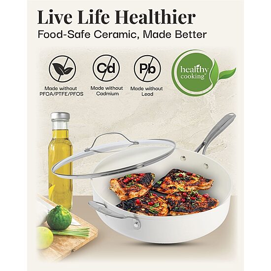 Gotham Steel Ultra 5.5-qt. Non-Stick Jumbo Cooker Pan with Lid