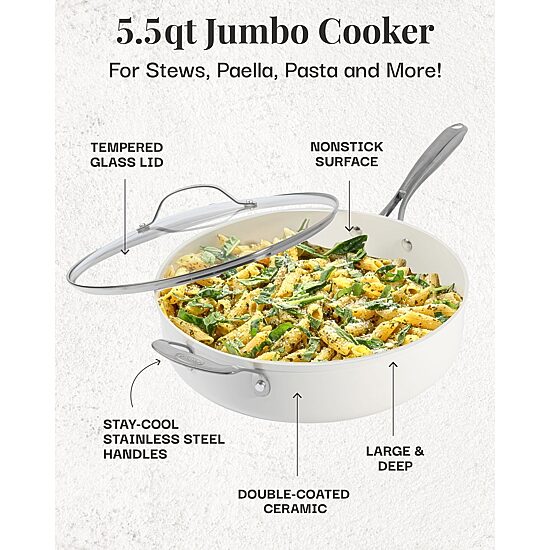 Gotham Steel Ultra 5.5-qt. Non-Stick Jumbo Cooker Pan with Lid
