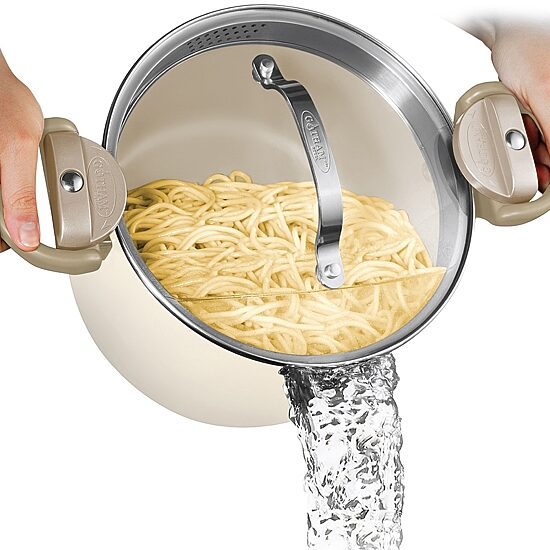 Gotham Steel Ultra 5-qt. Non-Stick Pasta Pot with Strainer and Twist & Lock Handles