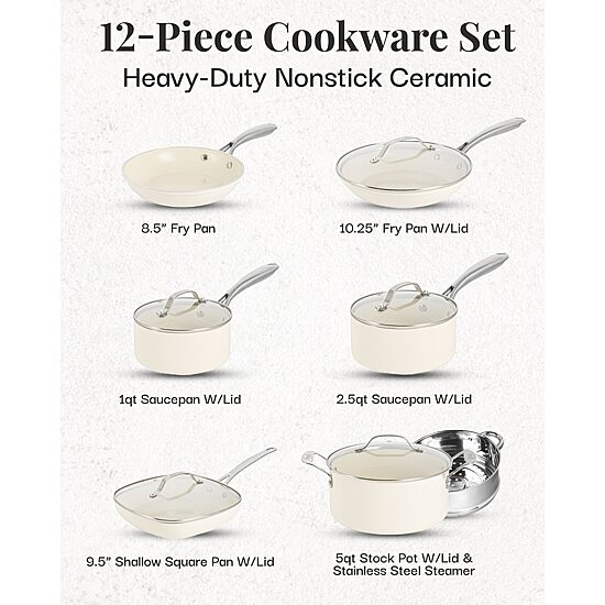 Gotham Steel Ultra Stay Cool Handles 12-pc. Non-Stick Cookware Set