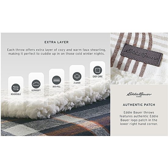 Eddie Bauer Mountain Tartan Washable Lightweight Throw