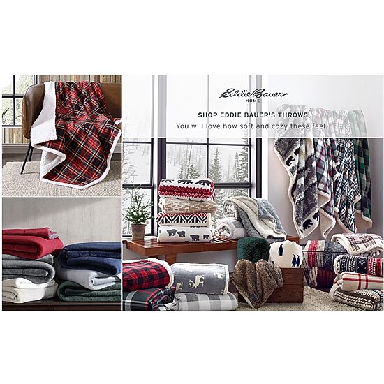 Eddie Bauer Mountain Tartan Washable Lightweight Throw