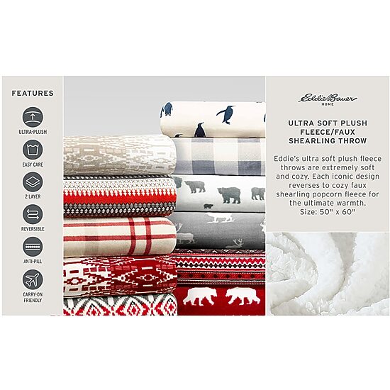 Eddie Bauer Grizzly Peak Washable Lightweight Throw