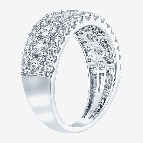 (H-I / I1) Womens 2 CT. T.W. Lab Grown White Diamond 10K Gold Anniversary Band
