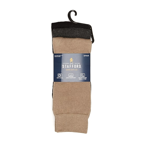 Stafford Super Soft Lux Mens 3 Pair Crew Socks
