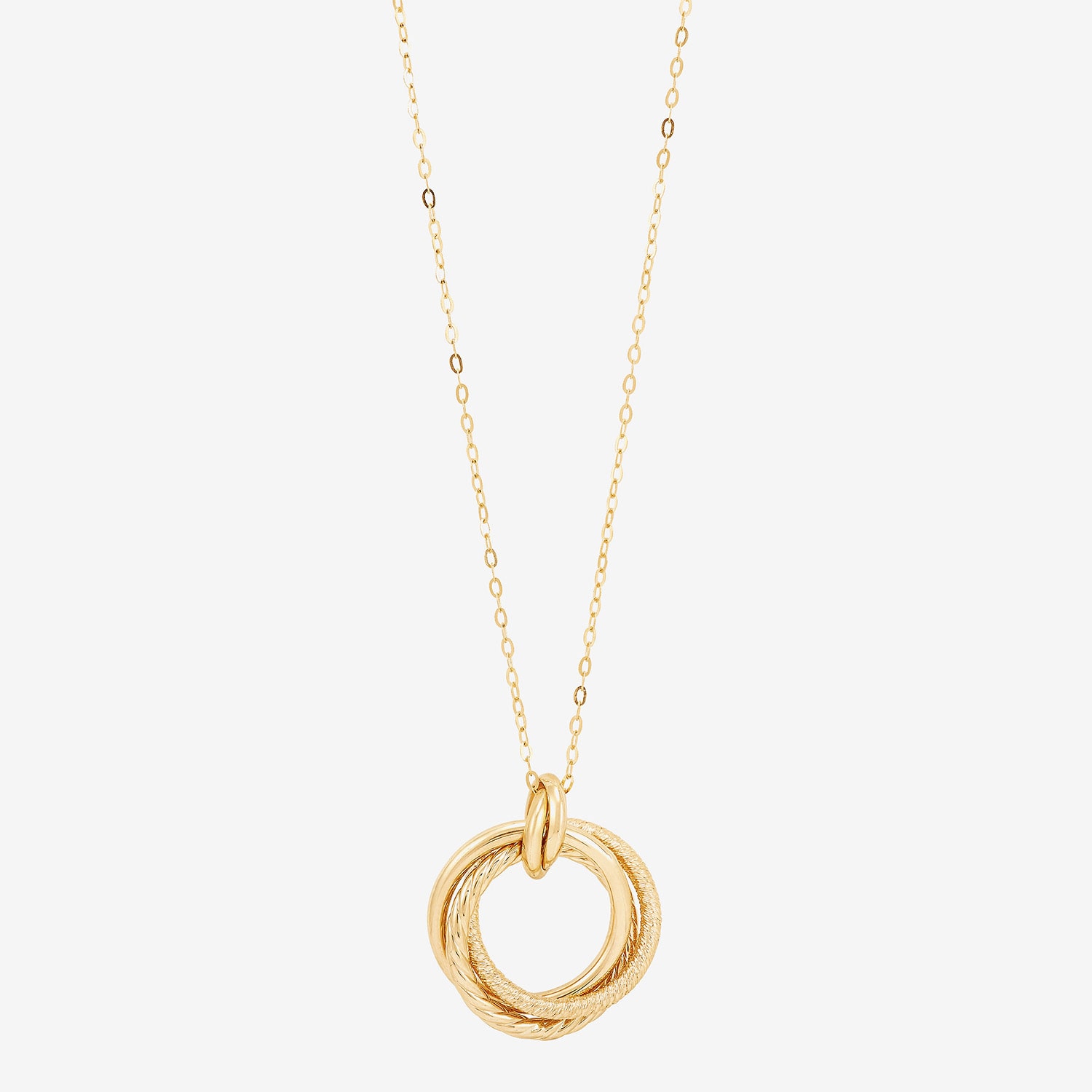 Mia Oro Womens 14K Gold Circle Knot 18 Inch Pendant Necklace