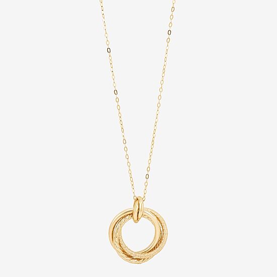 Mia Oro Womens 14K Gold Circle Knot 18 Inch Pendant Necklace