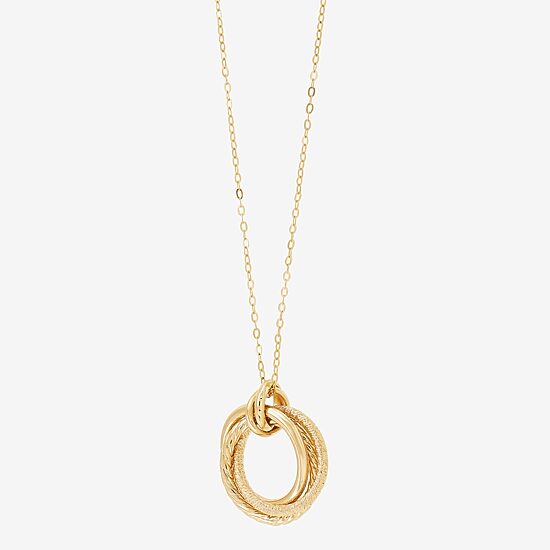 Mia Oro Womens 14K Gold Circle Knot 18 Inch Pendant Necklace