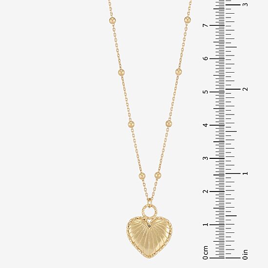 Mia Oro Womens 14K Gold Heart 18 Inch Pendant Necklace