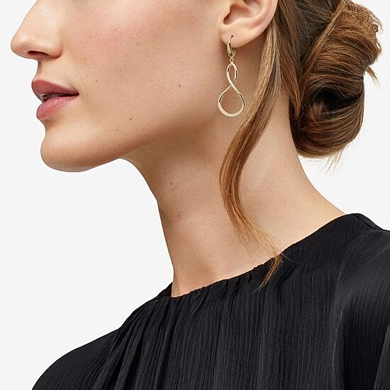 Mia Oro Womens 14K Gold Round Drop Earrings