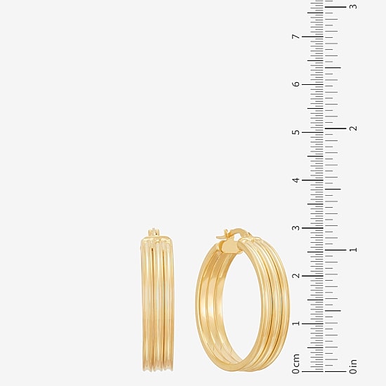 Made in Italy Womens 14K Gold 31mm Round Hoop Earrings