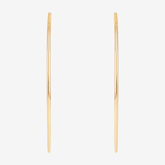 Womens 14K Gold 30mm Circle Round Hoop Earrings