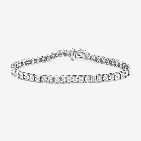 Womens 1/4 CT. T.W. Lab Grown White Diamond Sterling Silver 8 Inch Tennis Bracelet