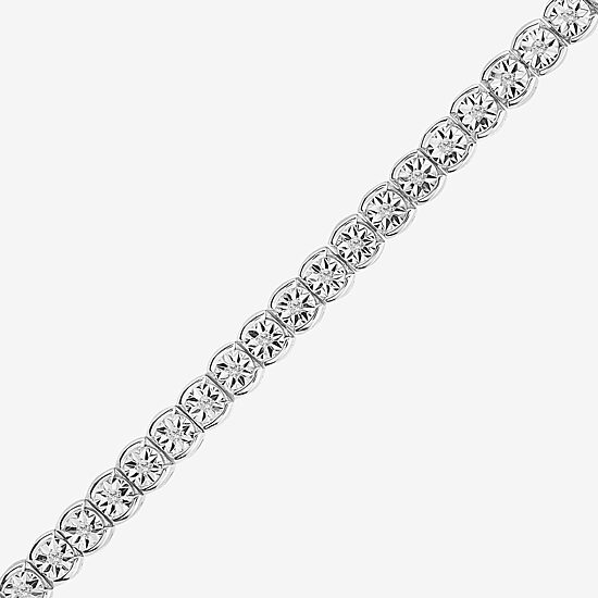 Womens 1/4 CT. T.W. Lab Grown White Diamond Sterling Silver 8 Inch Tennis Bracelet