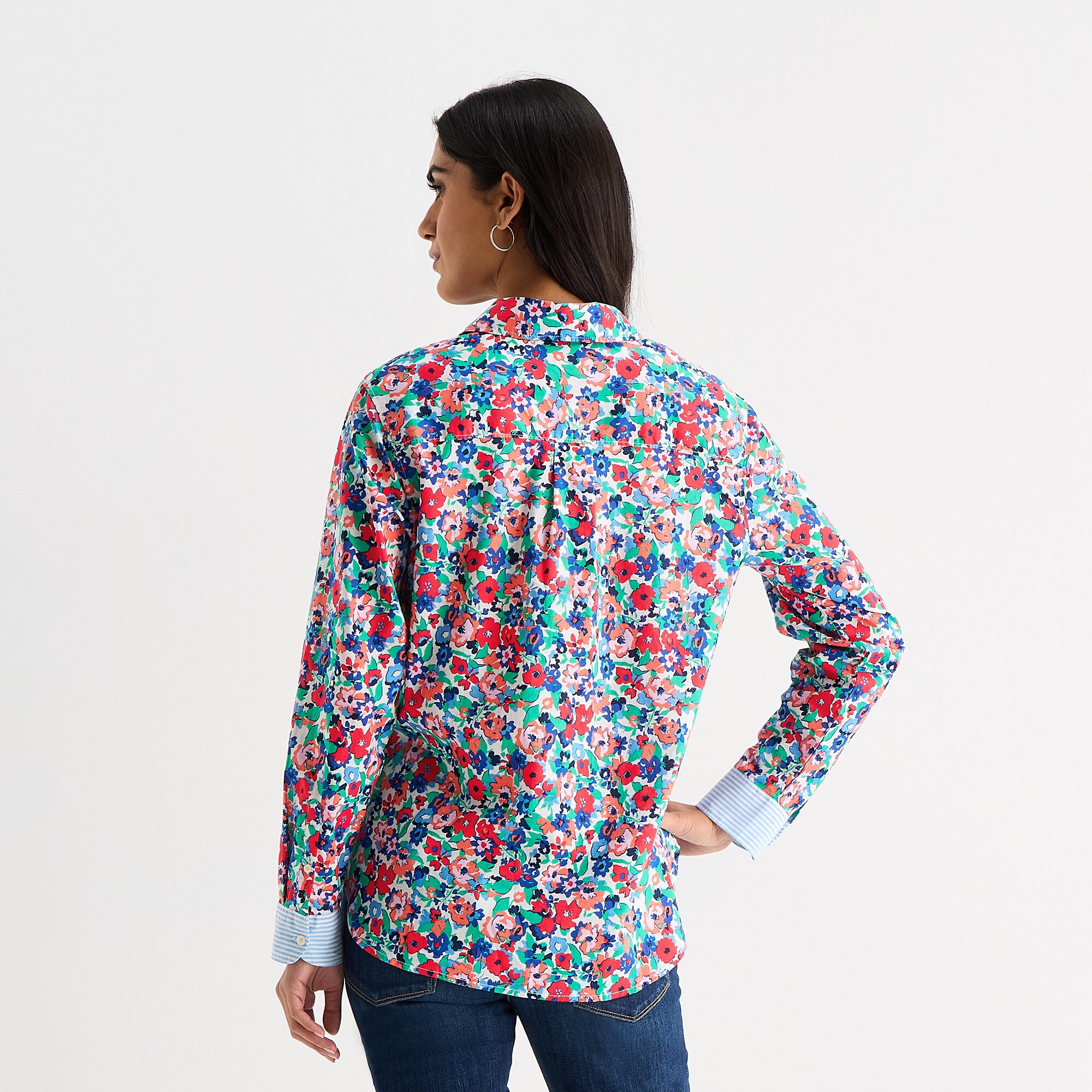 St. John's Bay Womens Tall Roll Tab Long Sleeve Regular Fit Button-Down Shirt