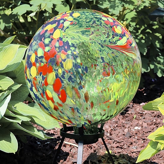 Net Health Shops Green Glass Gazing Globe - 10 Inch 2-pc. Yard Art