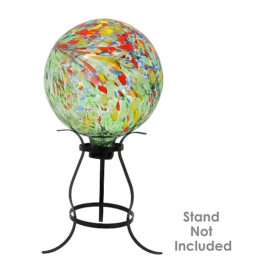 Net Health Shops Green Glass Gazing Globe - 10 Inch 2-pc. Yard Art