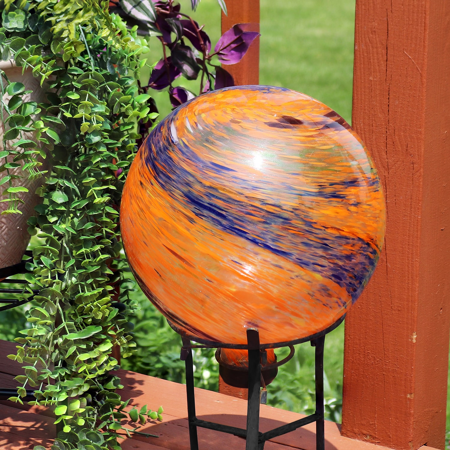 Net Health Shops Sunset Glass Gazing Globe - 10 Inch 2 pc. Yard Art