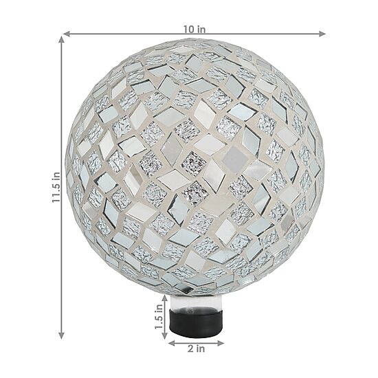 Net Health Shops Diamond Mosaic Gazing Ball - 10 Inch 2pc. Glass Yard Art