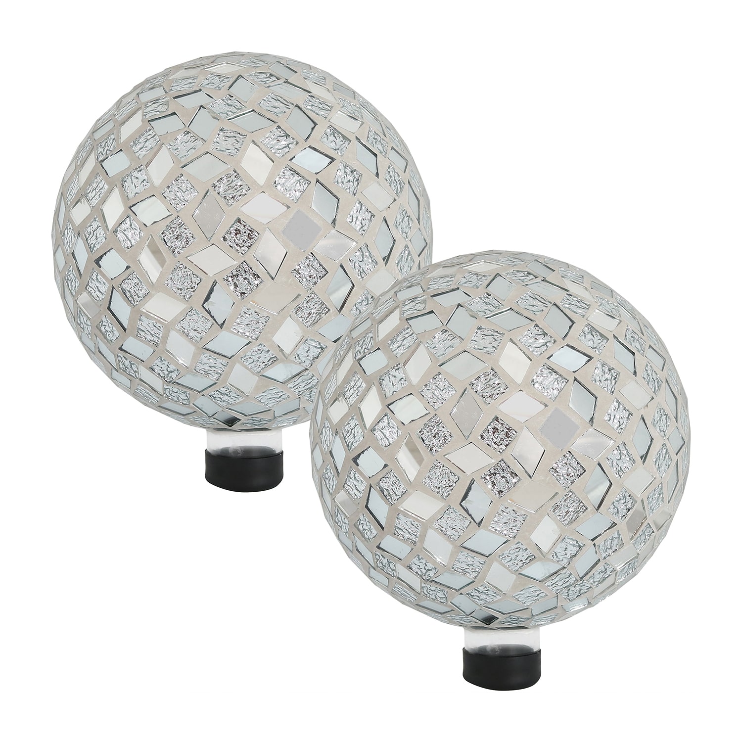 Net Health Shops Diamond Mosaic Gazing Ball - 10 Inch 2pc. Glass Yard Art