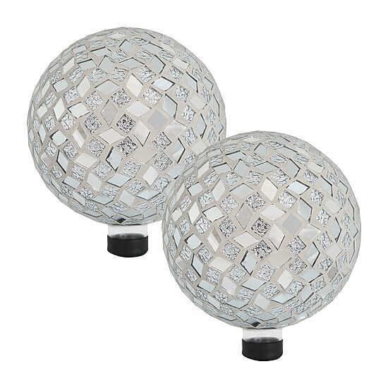 Net Health Shops Diamond Mosaic Gazing Ball - 10 Inch 2pc. Glass Yard Art