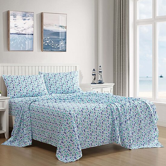 Beatrice Home Fashions Coastal Print Sheet Set