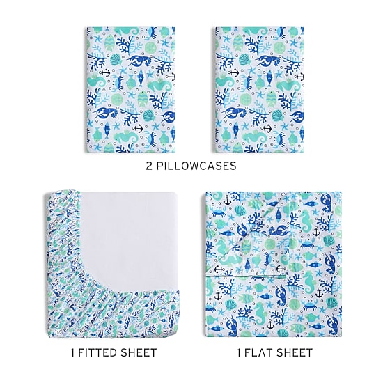 Beatrice Home Fashions Coastal Print Sheet Set