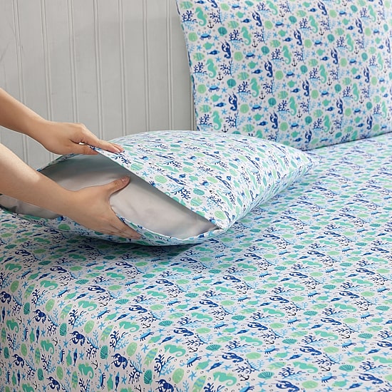 Beatrice Home Fashions Coastal Print Sheet Set
