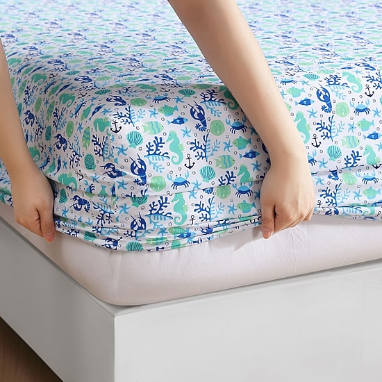 Beatrice Home Fashions Coastal Print Sheet Set