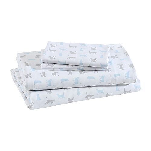 Beatrice Home Fashions Whimsical Printed Microfiber 3-Pc. Sheet Set, Twin - Blue