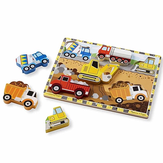 Melissa & Doug Construction Chunky Puzzle 7-pc. Non-Toxic Board Game