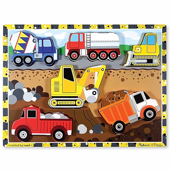 Melissa & Doug Construction Chunky Puzzle 7-pc. Non-Toxic Board Game