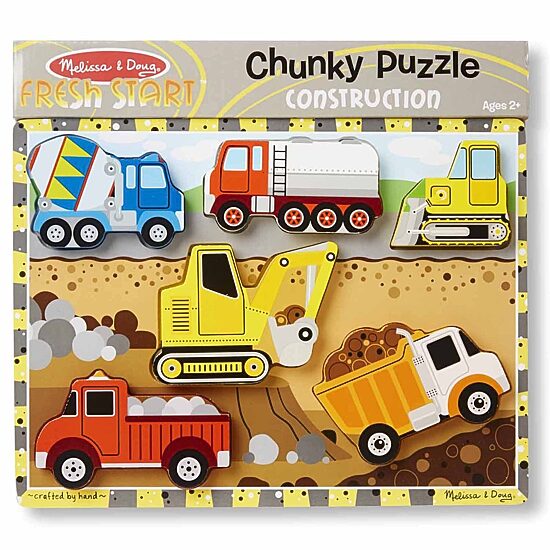 Melissa & Doug Construction Chunky Puzzle 7-pc. Non-Toxic Board Game