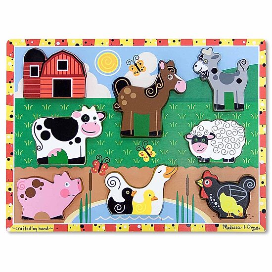 Melissa & Doug Farm Chunky Puzzle 9-pc. Non-Toxic Board Game