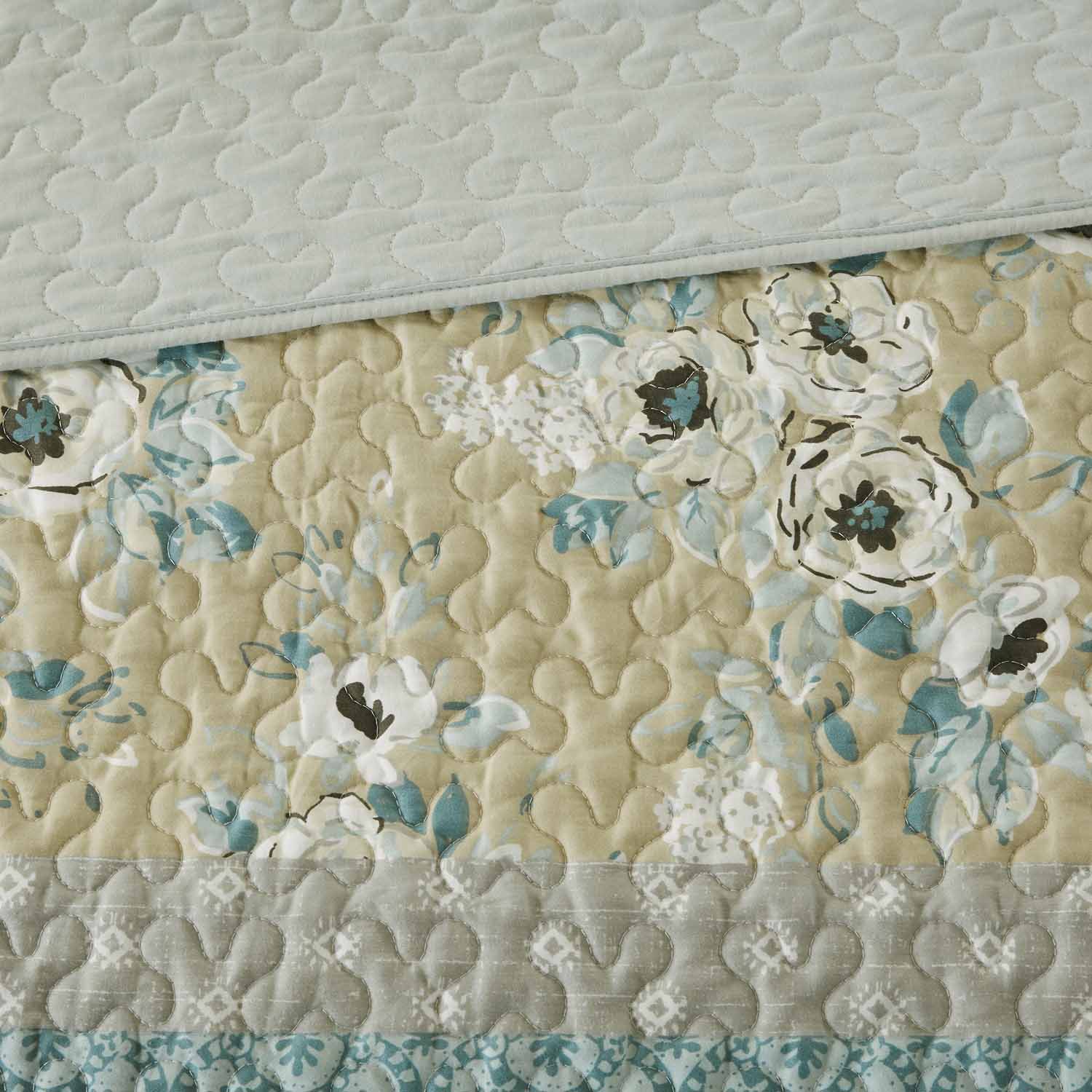 Madison Park Felicity 6-Pc Cotton Quilt Set With Throw Pillows