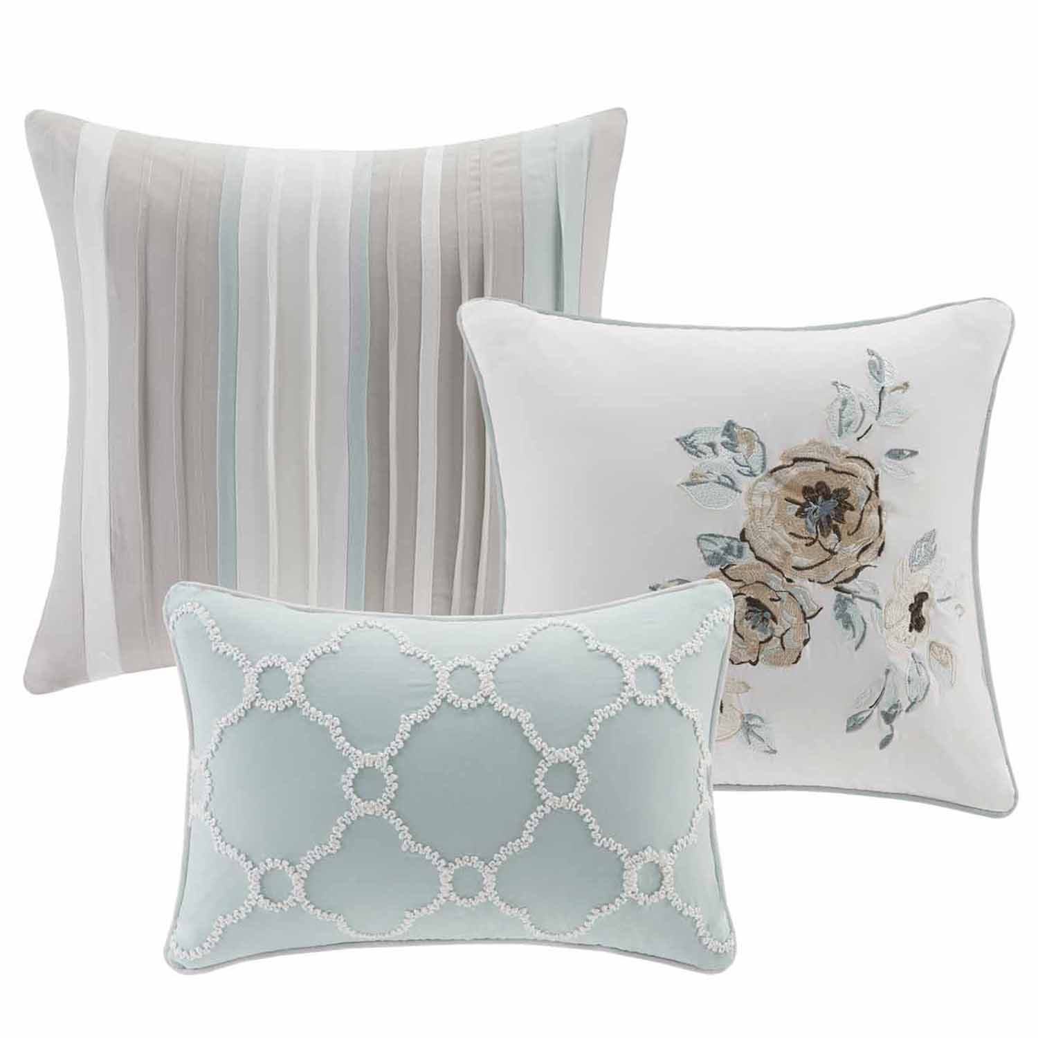 Madison Park Felicity 6-Pc Cotton Quilt Set With Throw Pillows
